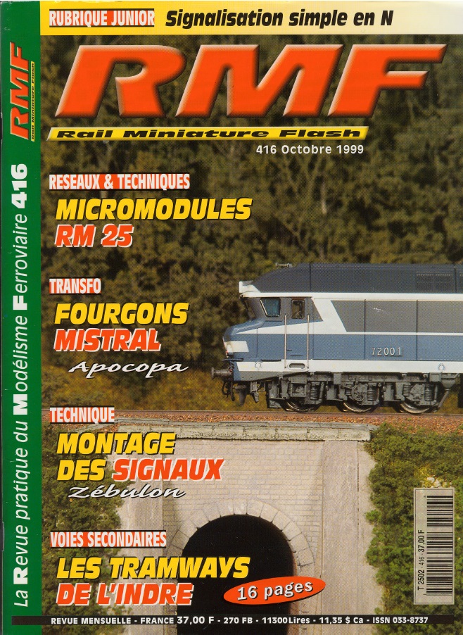 Fourgons Mistral octobre 1999 ** Revue RMF rail n°416 Micromodules RM 25 
